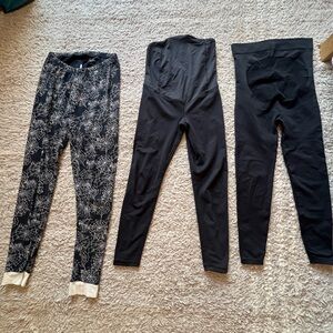 Black and Patterned Maternity Pants Set